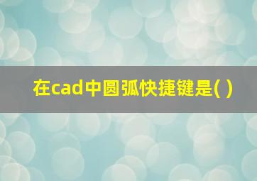 在cad中圆弧快捷键是( )